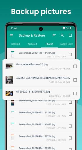 Schermata Backup and Restore - APP 2