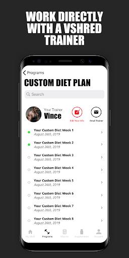 V Shred: Diet & Fitness स्क्रीनशॉट 0