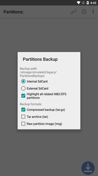 Partitions Backup and Restore Captura de tela 0