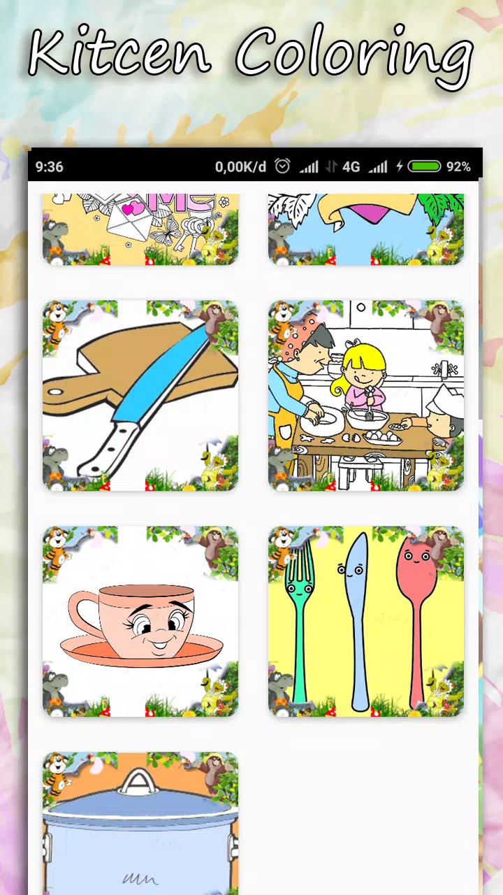 Coloring Kitchen Cooking page スクリーンショット 1