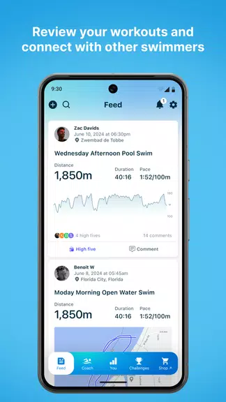 Swim.com: Workouts & Tracking ภาพหน้าจอ 1