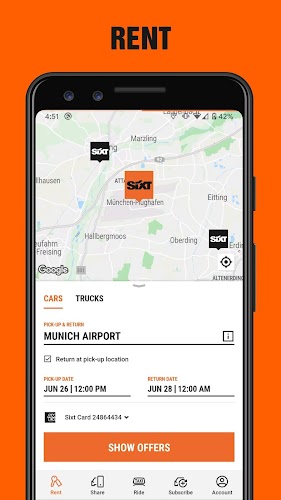 SIXT: 租车自驾, 共享汽车 & 即时约车应用截图第1张