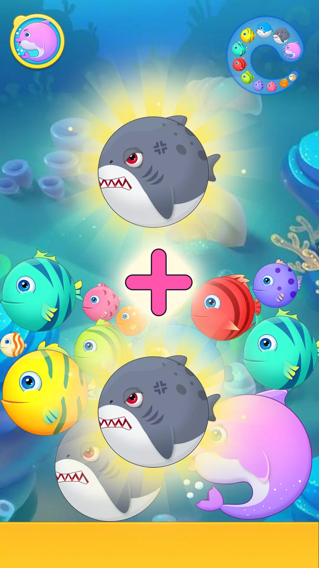 Sea Animals - Merge Game スクリーンショット 1