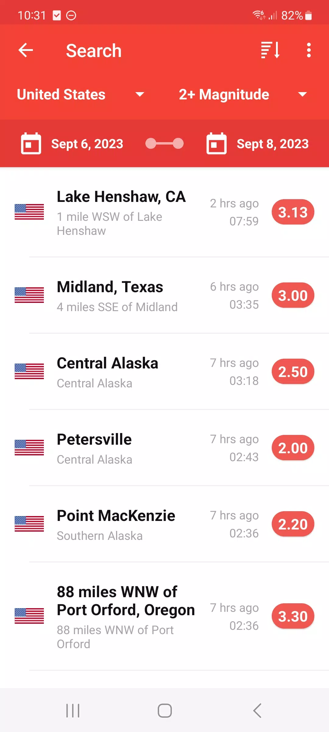 My Earthquake Alerts Tangkapan skrin 1