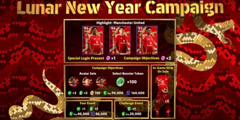 Inihayag ng Efootball ang kampanya ng Lunar New Year na may maraming mga hamon at gantimpala upang kumita