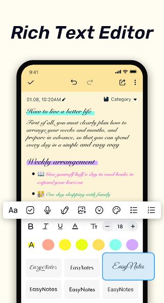 Schermata Easy Notes - Notebook, Notepad Mod 2