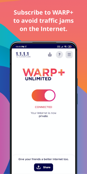 1.1.1.1 + WARP: Safer Internet Captura de pantalla 2