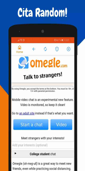 Omegle : Talk to Strangers Captura de tela 0