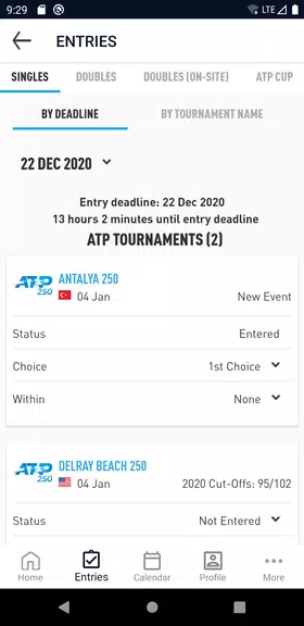 Schermata ATP PlayerZone 2