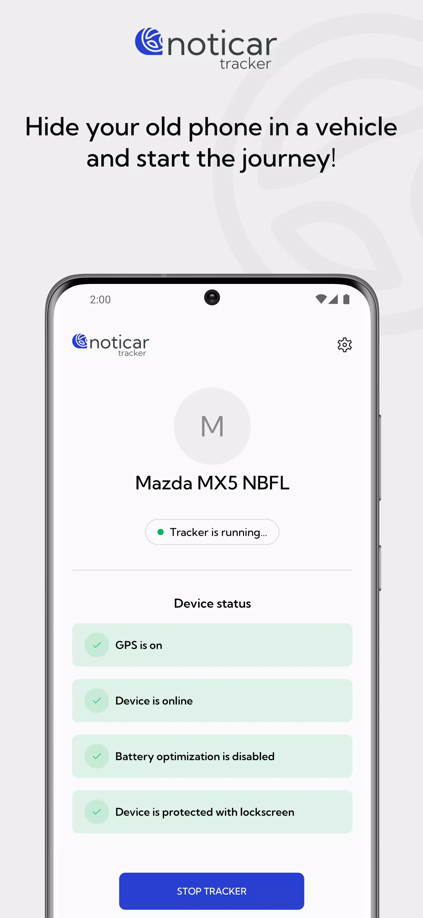 noticar tracker ဖန်သားပြင်ဓာတ်ပုံ 1