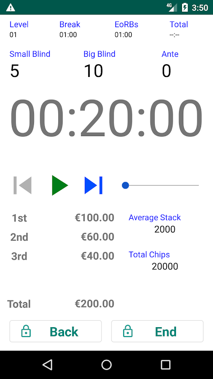 Easy Poker Tournament Timer スクリーンショット 1