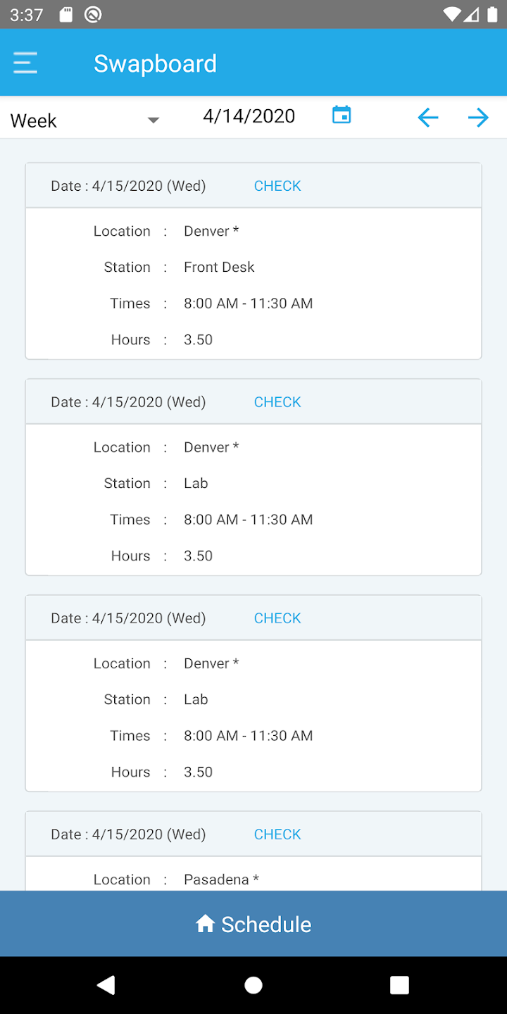 ScheduleSource Teamwork Zrzut ekranu 1