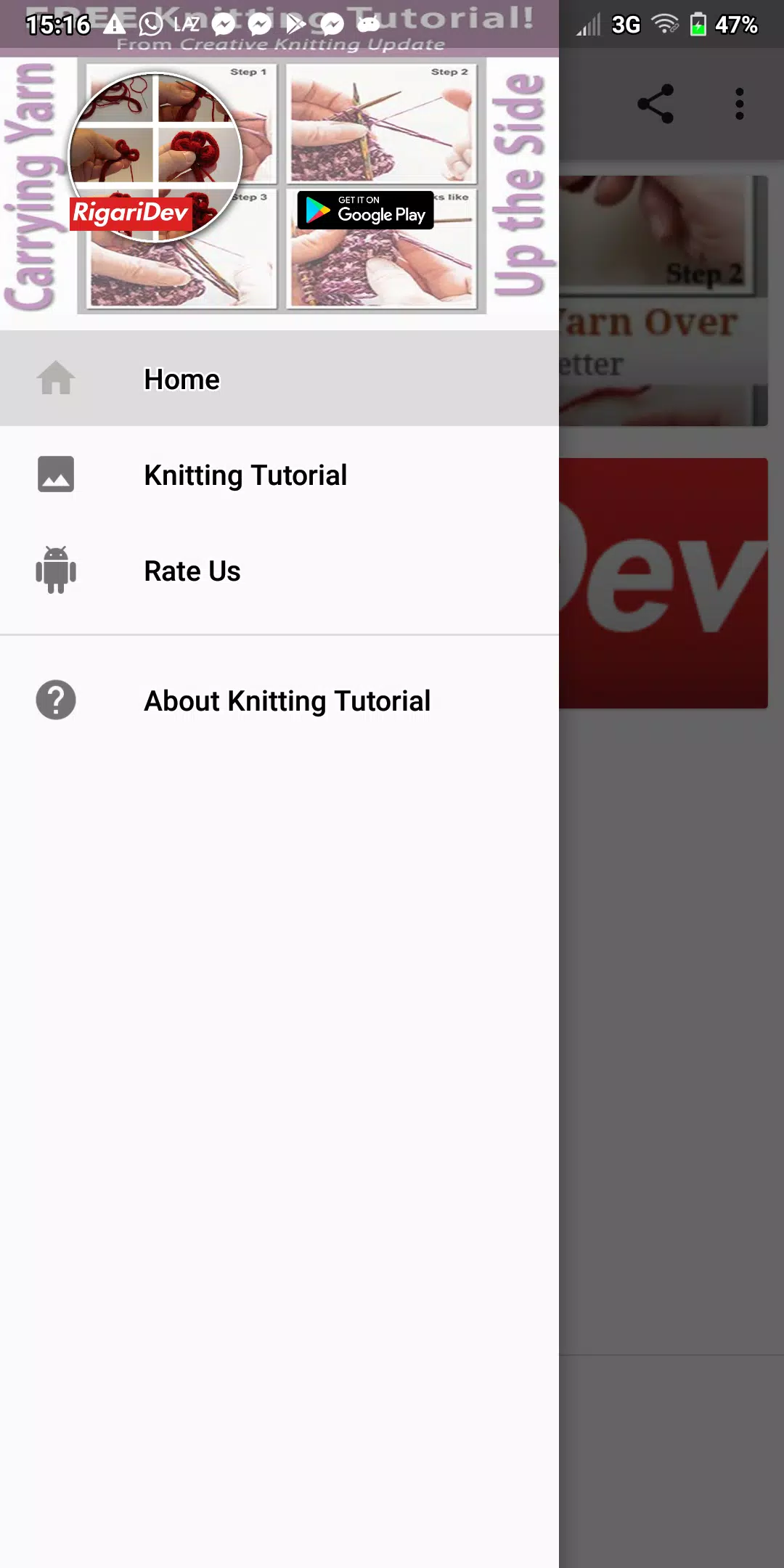 Knitting Tutorial Captura de pantalla 0