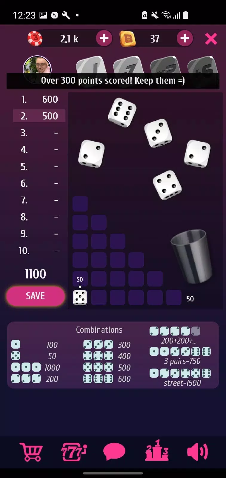 Schermata Farkle Pro - 10000 dice game 1