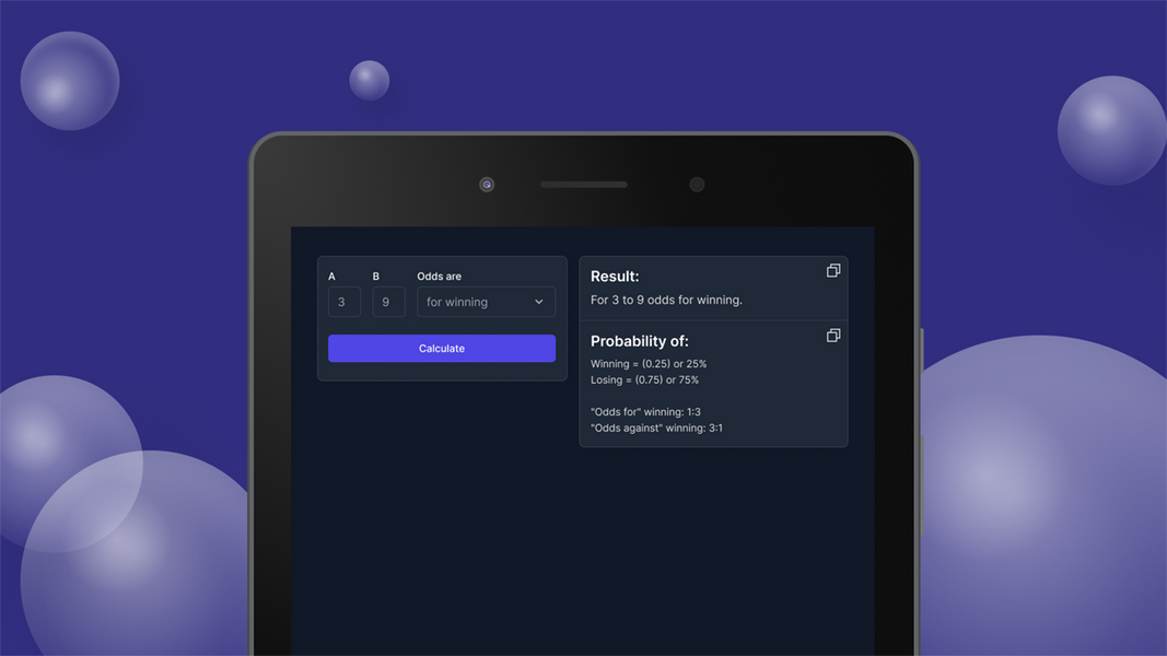 Odds Probability Calculator Captura de pantalla 0
