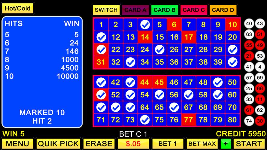 Keno 4 Card Tangkapan skrin 3