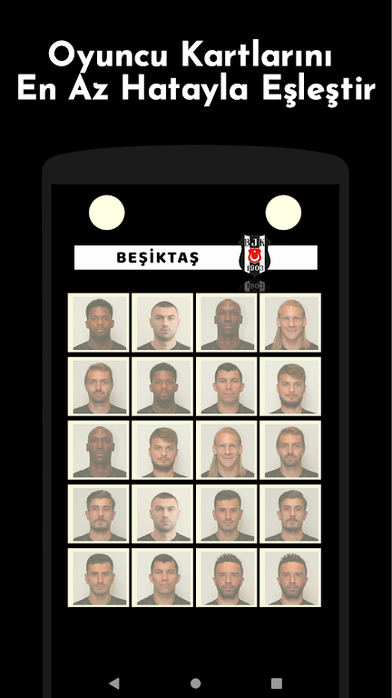 Beşiktaş Futbolcu Kart Eşleştirme Oyunu Capture d'écran 2