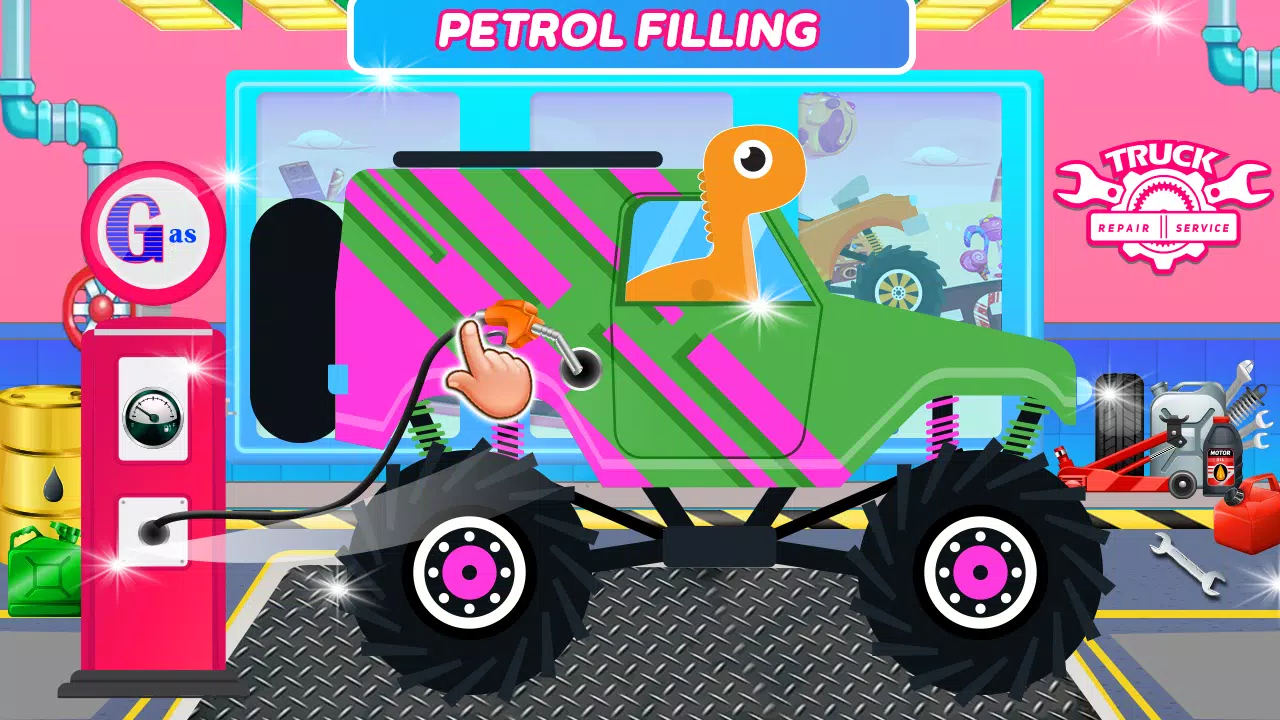 Dinosaurs Trucks Auto Workshop स्क्रीनशॉट 0