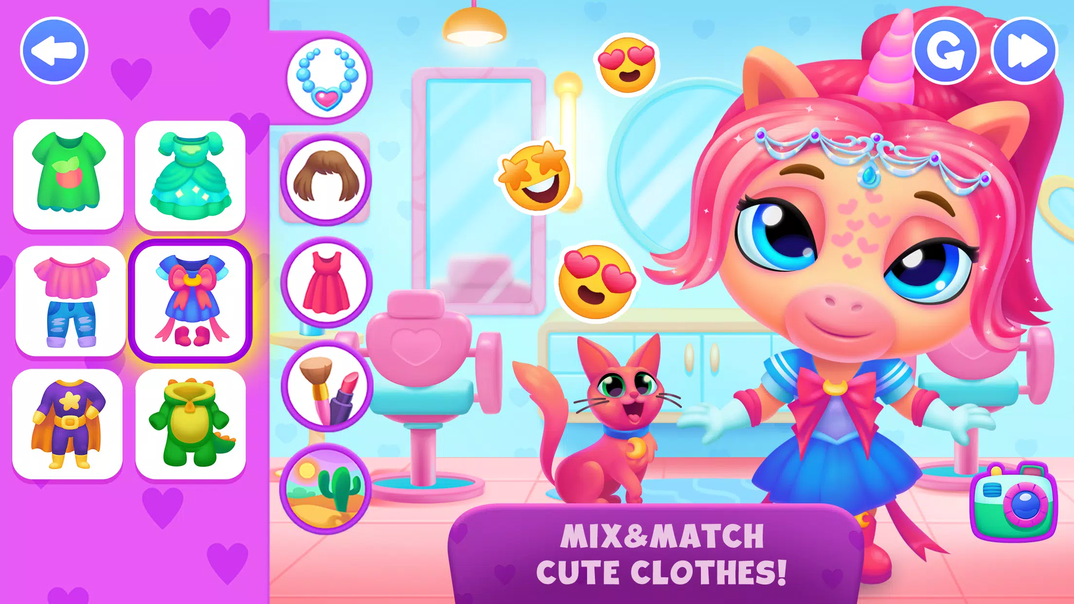 Unicorn Dress up games kids Zrzut ekranu 2