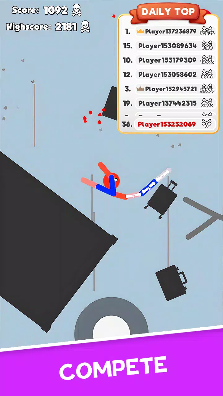 Stickman Broken Bones io Schermafbeelding 1