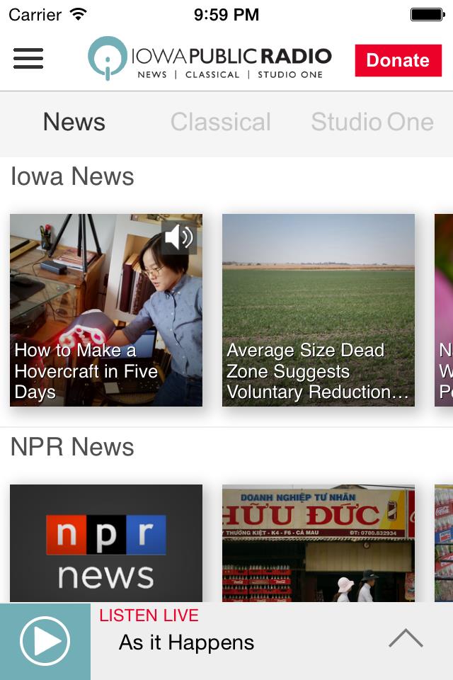 Iowa Public Radio App Captura de pantalla 1