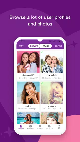 Les: Lesbian Dating & Chat App स्क्रीनशॉट 2
