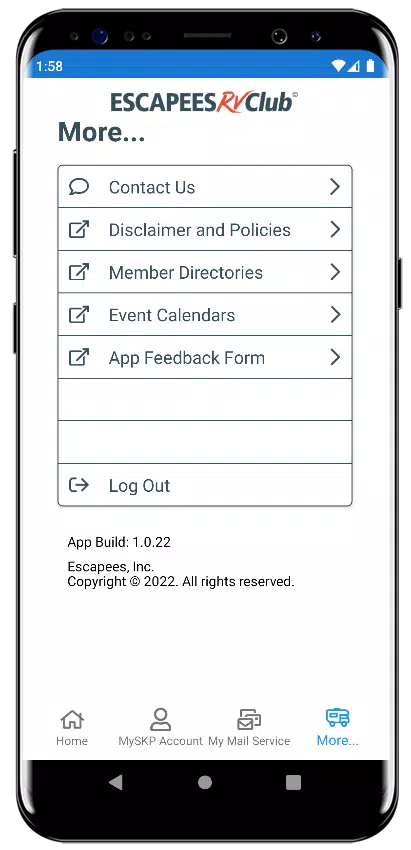 Schermata Escapees RV Club Mobile App 3
