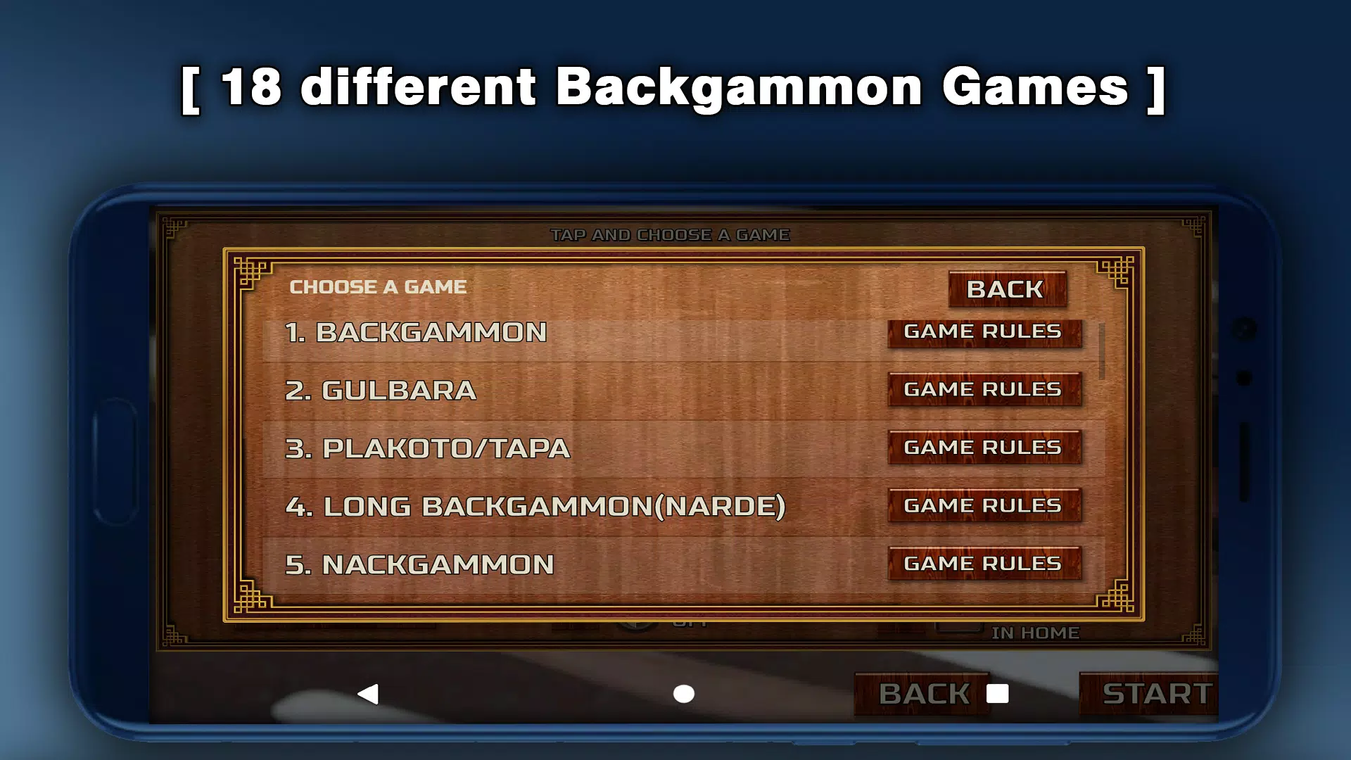 Schermata Backgammon Games : +18 1