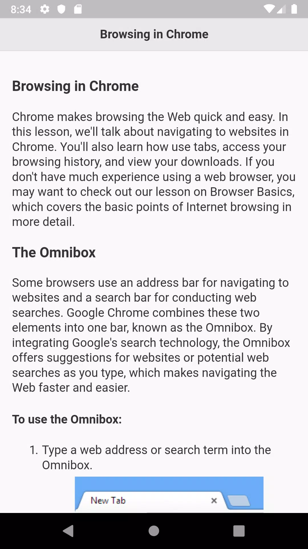 Tutorials for Web Browser Capture d'écran 3