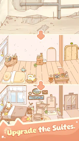 Idle Cat Hotel - Tycoon Games स्क्रीनशॉट 2