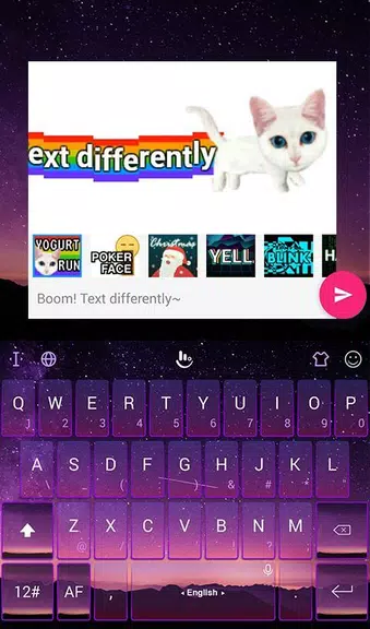 Purple Sky Keyboard Theme Tangkapan skrin 3