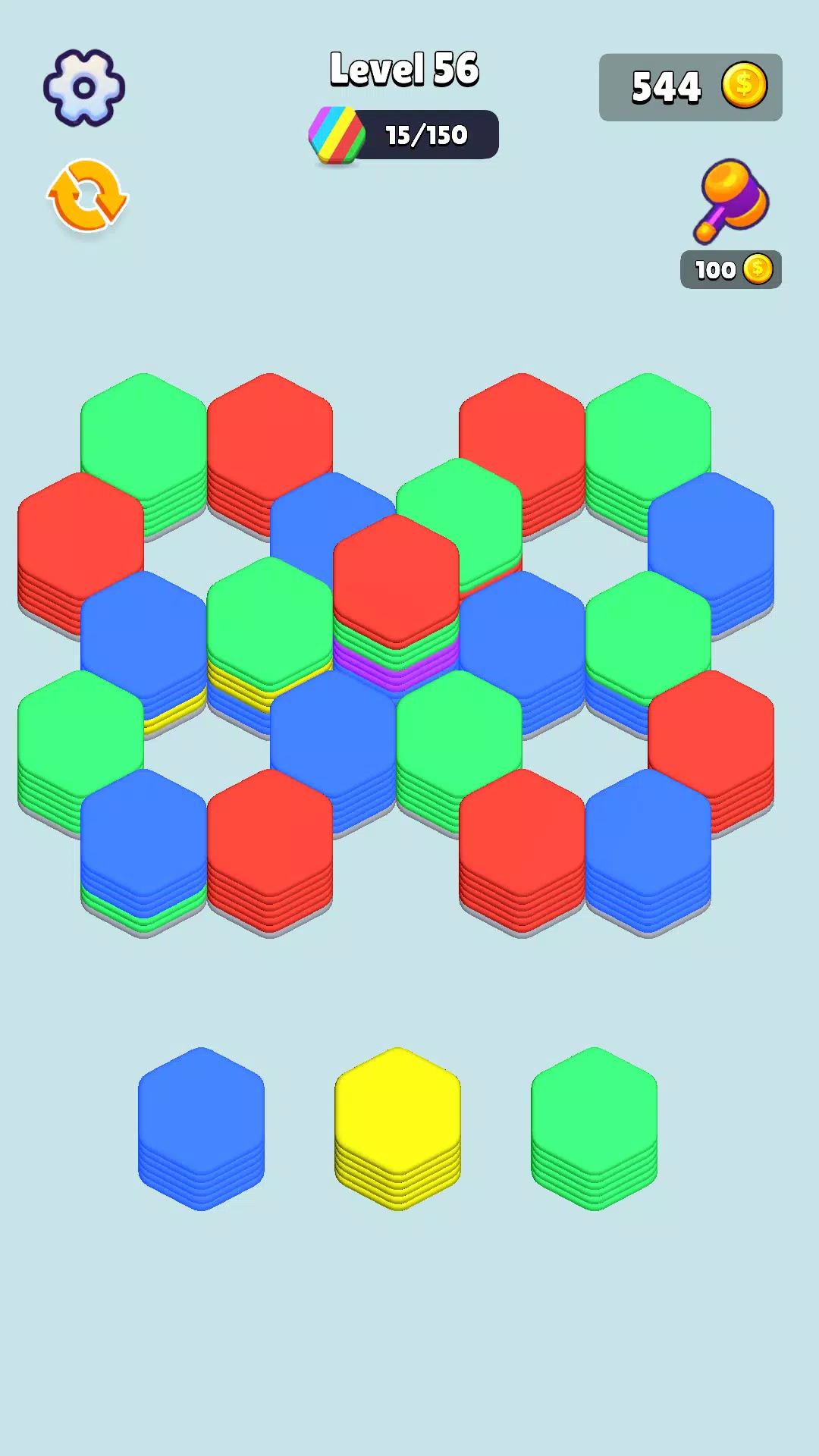 Stack Hexa Sort: Puzzle Match ภาพหน้าจอ 1