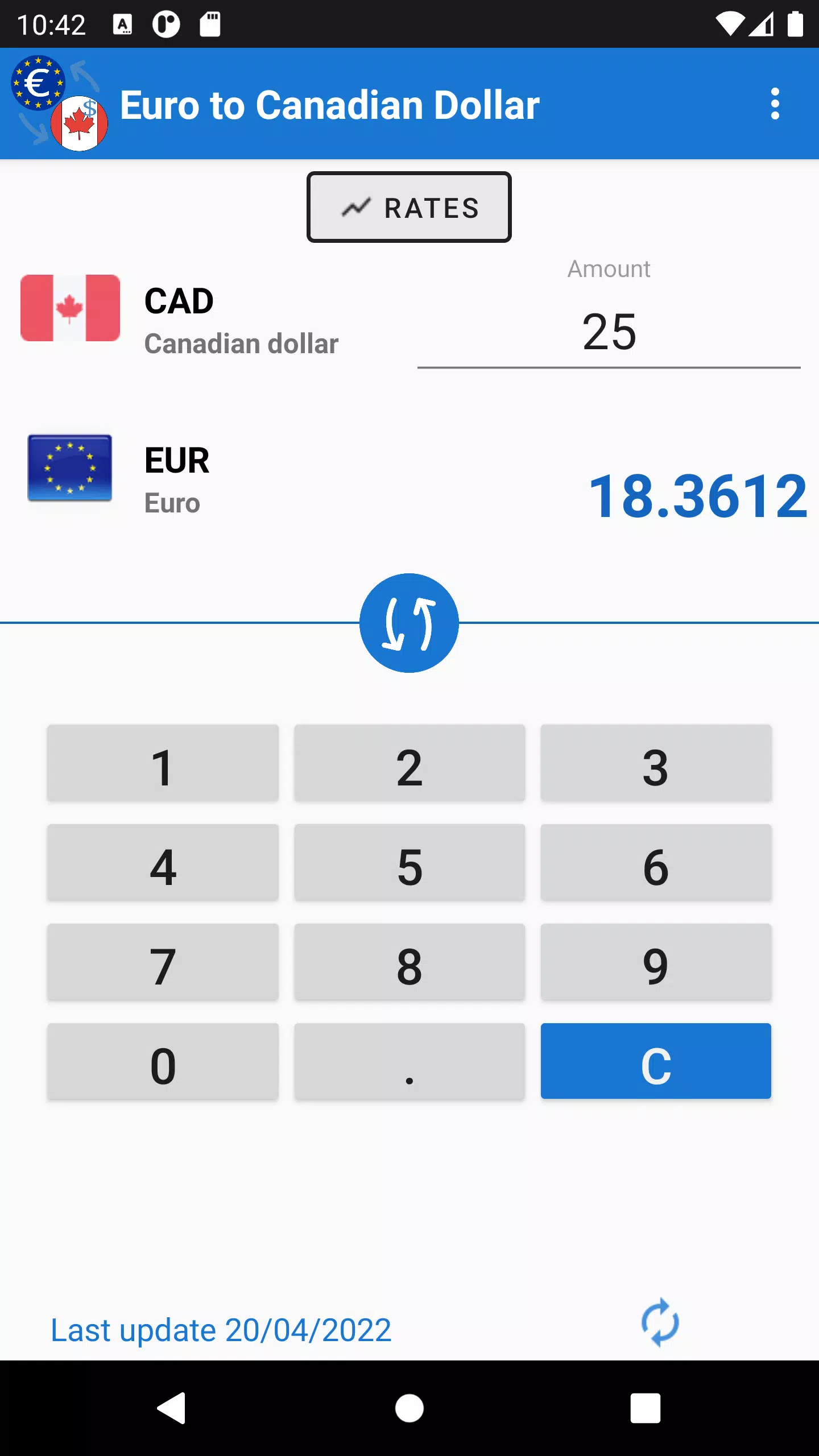 Euro to Canadian Dollar スクリーンショット 2