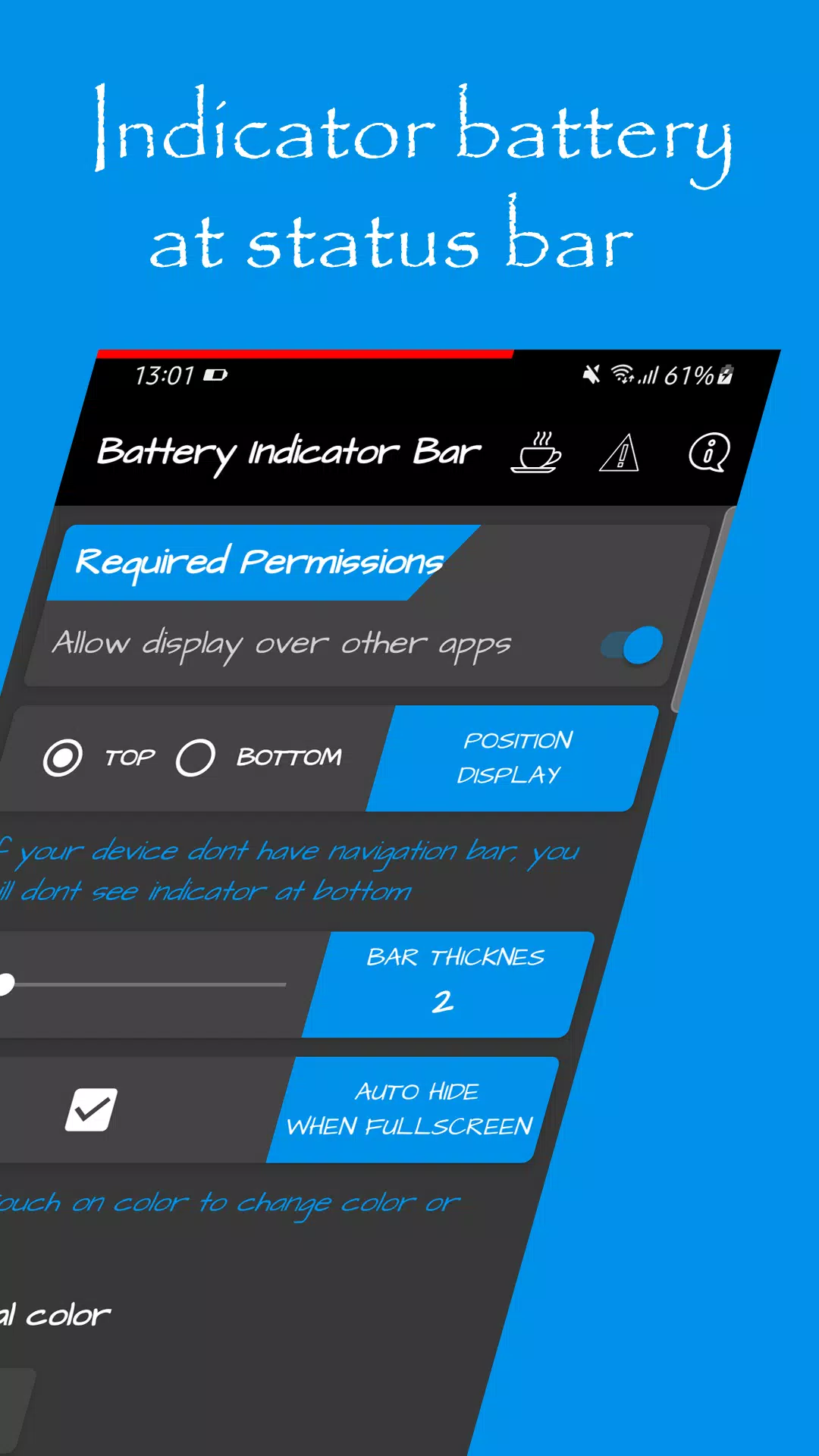 Battery Indicator Bar應用截圖第0張