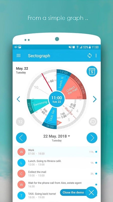 Sectograph。日程安排者。应用截图第2张