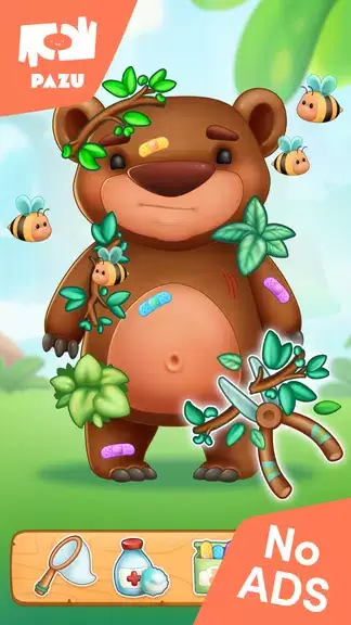 Jungle Animal Kids Care Games Ảnh chụp màn hình 1