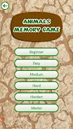 Animals Memory Game ဖန်သားပြင်ဓာတ်ပုံ 1