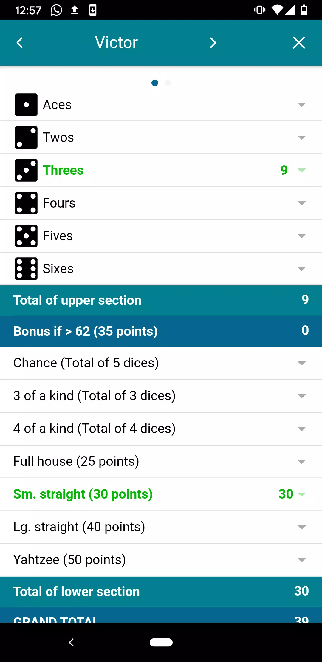 Yam's ScoreSheet (no advertisi ဖန်သားပြင်ဓာတ်ပုံ 1
