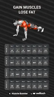 Workout Planner Muscle Booster Ảnh chụp màn hình 0