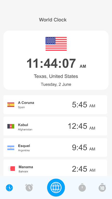 World Clock – World time clock Zrzut ekranu 0