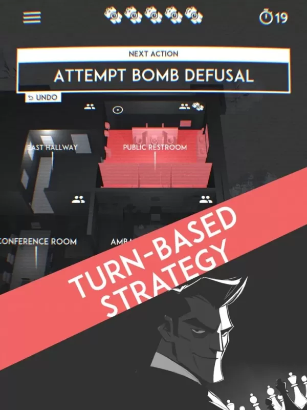 A picture of a screenshot of Seven Spies gameplay with the words 