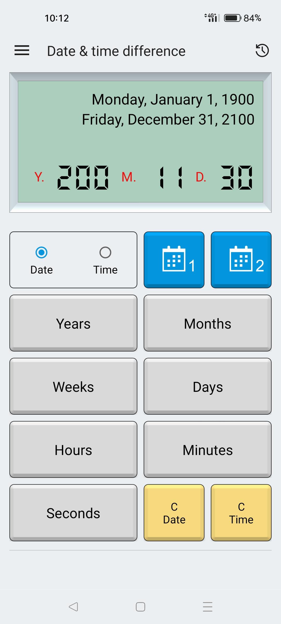 Date & time calculator Ảnh chụp màn hình 3