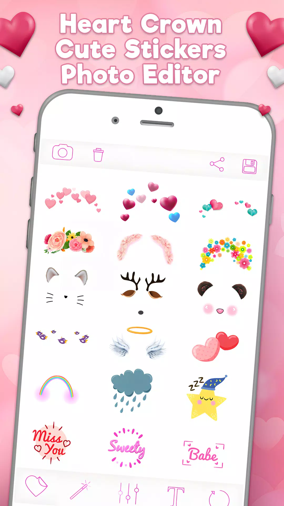 Heart Emoji & Photo Stickers ဖန်သားပြင်ဓာတ်ပုံ 0