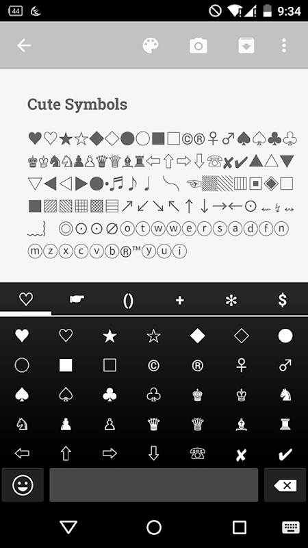 Cute Symbols - Emoji Keyboard♤ Captura de tela 1