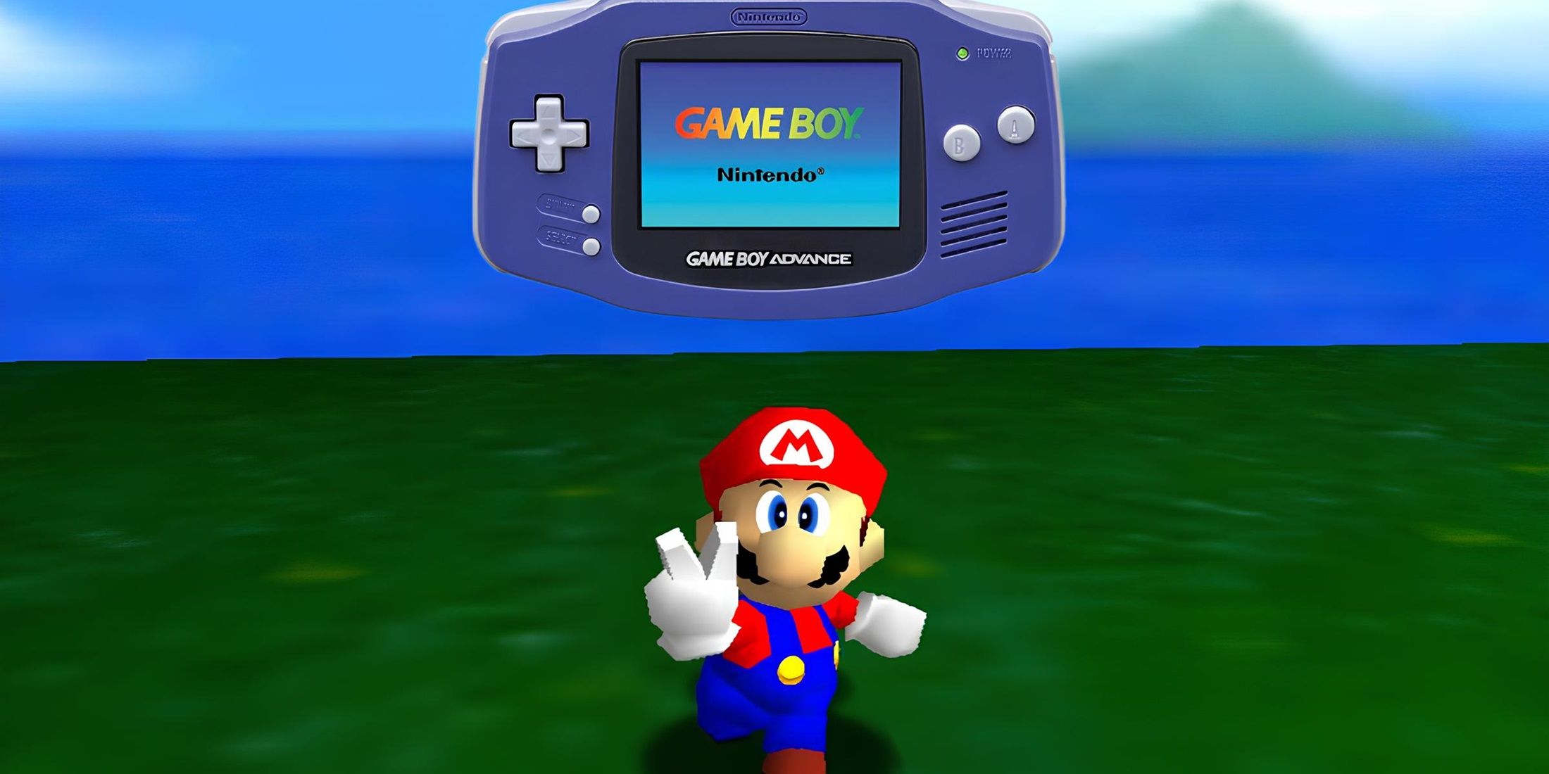 Gracz odtwarza Super Mario 64 na Game Boy Advance