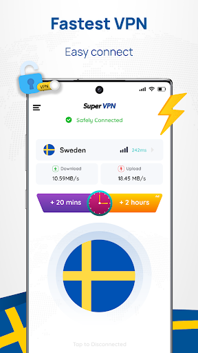 Sweden VPN: Get Sweden IP स्क्रीनशॉट 0