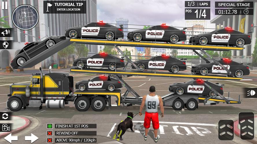 US police Cars Transport truck ဖန်သားပြင်ဓာတ်ပုံ 3