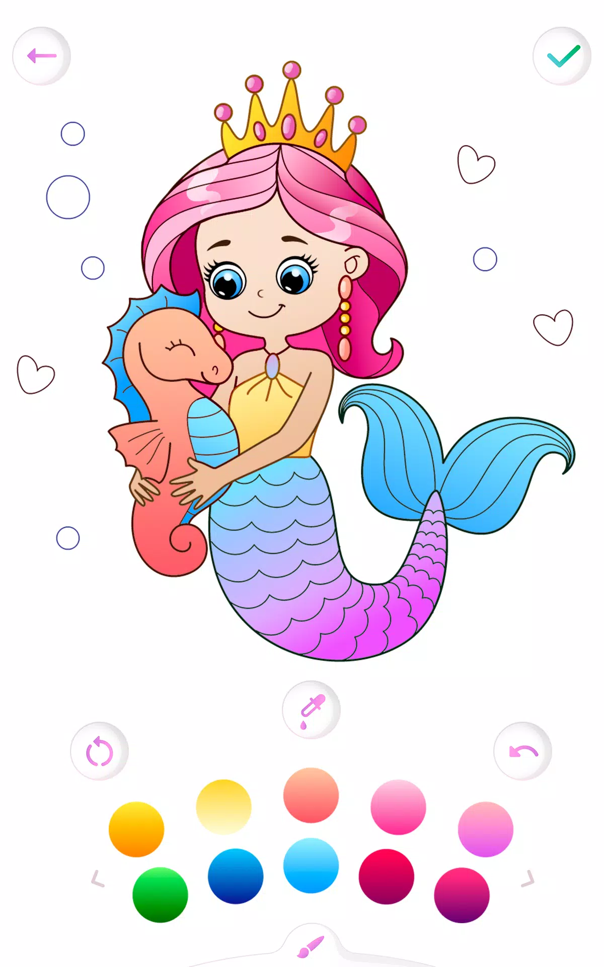 Mermaid coloring book gradient Captura de pantalla 1