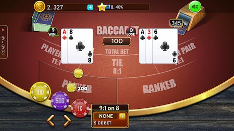 Baccarat casino offline card Screenshot 1