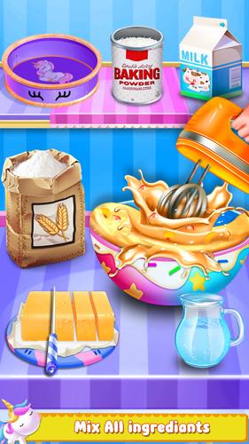 Unicorn Cake Maker-Bakery Game Captura de pantalla 1